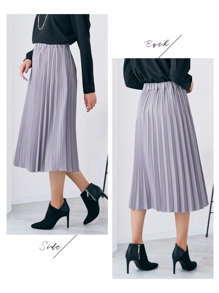 大きいサイズ プリーツスカート（ゆったりヒップ）（ひざ丈スカート）SMILELAND（スマイルランド (Lー10L)）  11