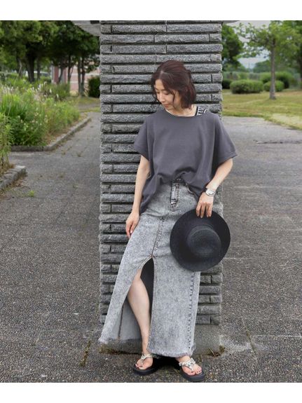 綿100％ 日本製 ネップゆるシルエット袖口ターンバックＴシャツ（RiFUKURU）（Tシャツ）SMILELAND（スマイルランド (Lー10L)）  17