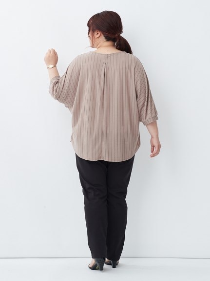 大きいサイズ シャリ感素材の梨地ドルマンニット風Tシャツ（Tシャツ）SMILELAND（スマイルランド (Lー10L)）  27