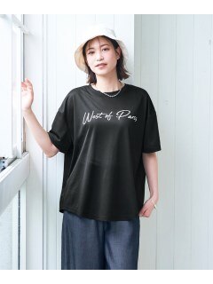 大きいサイズ　【水陸両用】オーバーサイズメッシュプリントTシャツ