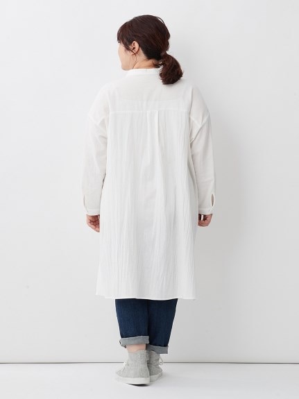 大きいサイズ 綿100％ロング丈サイドスリットシャツ（シャツ・ブラウス）SMILELAND（スマイルランド (Lー10L)）  27