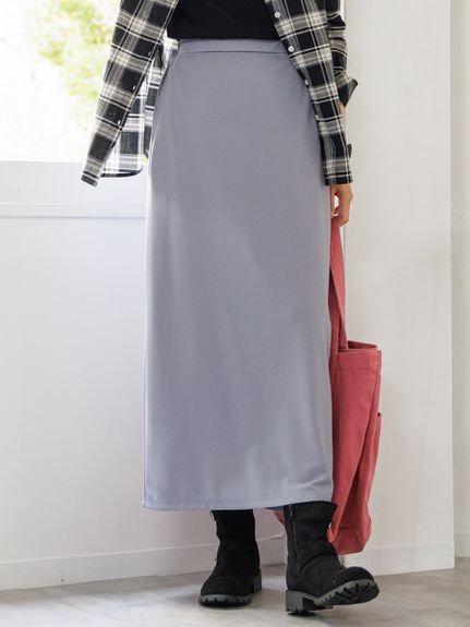 大きいサイズ 落ち感を楽しむペンシルラインカットジョーゼットスカート（ゆったりヒップ）（タイトスカート）SMILELAND（スマイルランド (Lー10L)）  01