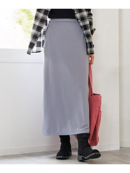 大きいサイズ 落ち感を楽しむペンシルラインカットジョーゼットスカート（ゆったりヒップ）（タイトスカート）SMILELAND（スマイルランド (Lー10L)）  02