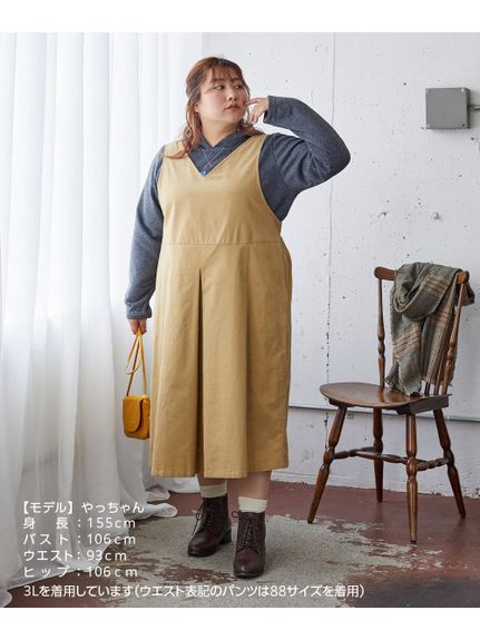大きいサイズ 綿100%コーデュロイジャンパースカート（ジャンパースカート）SMILELAND（スマイルランド (Lー10L)）  18