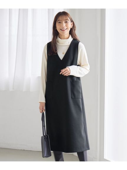 大きいサイズ フェイクウールジャンパースカート（ジャンパースカート）SMILELAND（スマイルランド (Lー10L)）  02