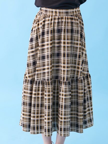 大きいサイズ チェックプリントティアードスカート（スタクロ）（ロング丈・マキシ丈スカート）STACLO（アリノマセレクト (Lー10L)）  32