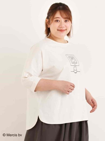 【miffy×eur3】【大きいサイズ】ミッフィープリントラウンドヘムTシャツ