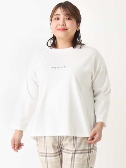 【大きいサイズ】ロゴ刺繍カットソー（Tシャツ）エウルキューブ(eur3)（エウルキューブ (Lー6L)）  03