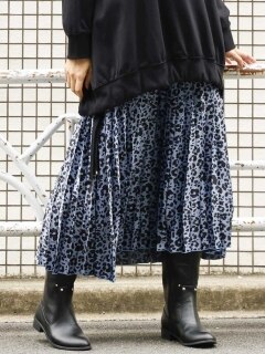 【大きいサイズ/a.v.v×eur3】レオパードプリーツスカート