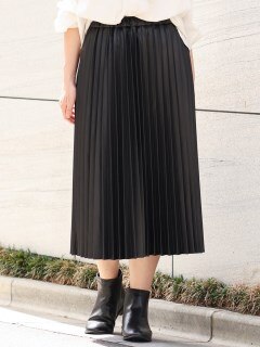 【大きいサイズ】エコレザープリーツスカート