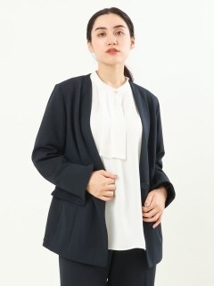 22年秋新作【大きいサイズ】カットジョーゼットジャケット
