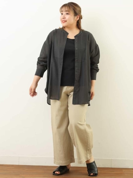 【大きいサイズ/a.v.v×eur3】シアーシャツ×タンクトップセット（シャツ・ブラウス）エウルキューブ(eur3)（エウルキューブ (Lー6L)）  37