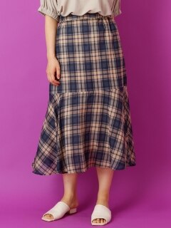 【大きいサイズ/a.v.v×eur3】チェック柄マーメイドスカート