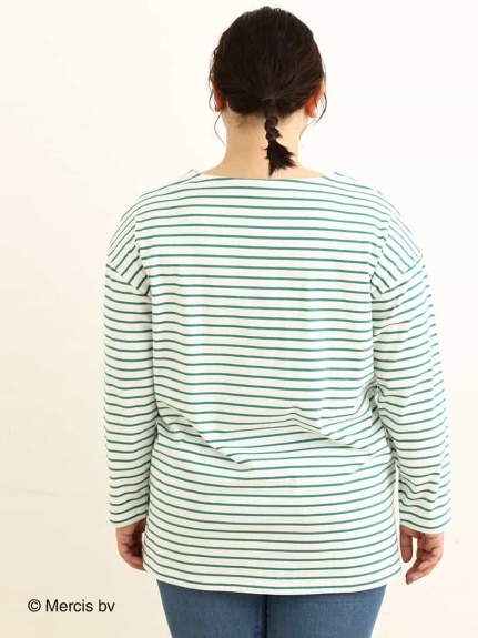 【miffy×eur3】【大きいサイズ】ミッフィー刺繍ボーダーTシャツ（カットソー・プルオーバー）エウルキューブ(eur3)（エウルキューブ (Lー6L)）  03