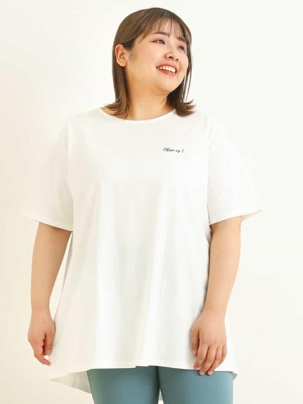 【大きいサイズ】ロゴ刺繍Tシャツ（Tシャツ）エウルキューブ(eur3)（エウルキューブ (Lー6L)）  02