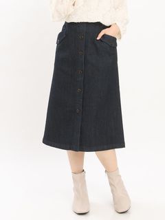23年秋新作【大きいサイズ】フロントボタンタイトスカート