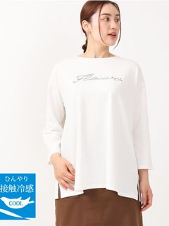 24年秋新作【大きいサイズ/接触冷感】コットンロゴTシャツ