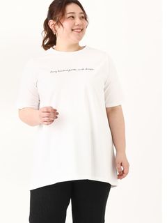 24年春新作【大きいサイズ】コットンロゴTシャツ