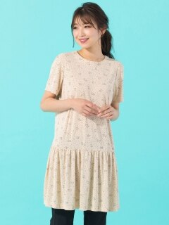 【22夏新作】トイプードルチュニック丈ワンピース/ 大きいサイズ ローズティアラ
