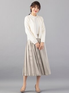 【22春新作】ワイドプリーツスカート 大きいサイズ ローズティアラ