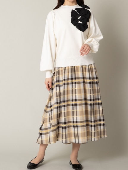 チェックフィッシュテールスカート／大きいサイズ ローズティアラ（ひざ丈スカート）ローズティアラ(Rose Tiara)（ローズティアラ (Lー4L)）  09