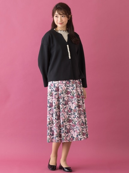 Alinoma】チェックフィッシュテールスカート／大きいサイズ ローズ 