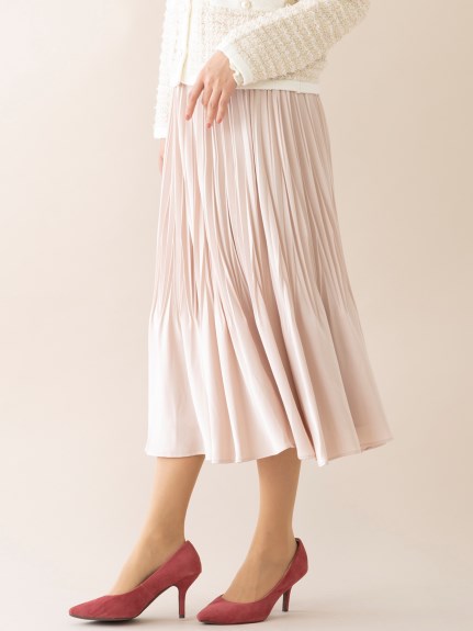 消しプリーツフレアスカート／ 大きいサイズ ローズティアラ（ひざ丈スカート）ローズティアラ(Rose Tiara)（ローズティアラ (Lー4L)）  01