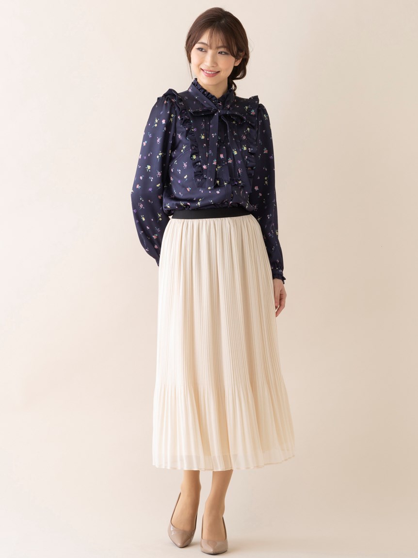 ローズティアラ　幾何プリントプリーツスカート　大きいサイズ　42  タグ付き新品スカート
