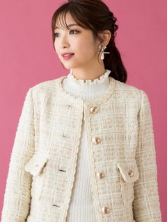 Lily yarn Tweed ロングジャケット