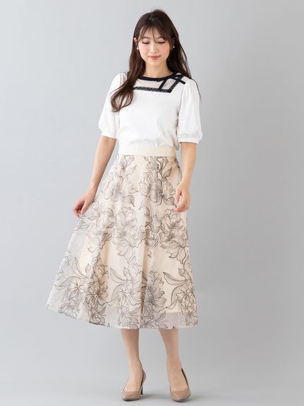 オーガンジー刺繍スカート（その他スカート）ローズティアラ(Rose Tiara)（ローズティアラ (Lー4L)）  03