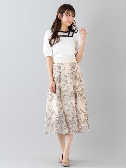 オーガンジー刺繍スカート（その他スカート）ローズティアラ(Rose Tiara)（ローズティアラ (Lー4L)）  04