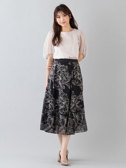 オーガンジー刺繍スカート（その他スカート）ローズティアラ(Rose Tiara)（ローズティアラ (Lー4L)）  05