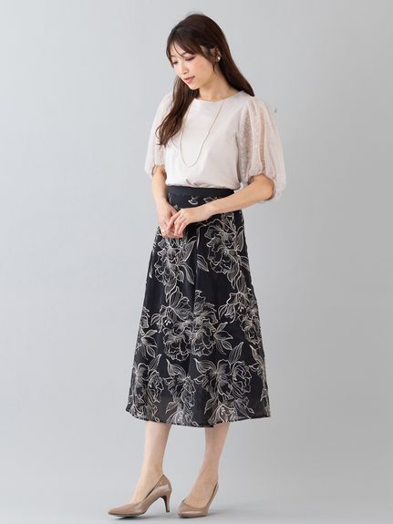オーガンジー刺繍スカート（その他スカート）ローズティアラ(Rose Tiara)（ローズティアラ (Lー4L)）  06