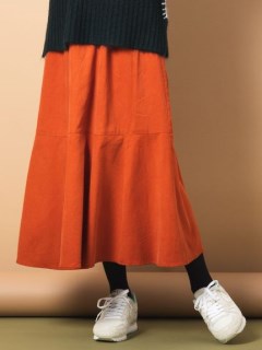 【大きいサイズ】 15号(3L) コーデュロイマーメイドスカート