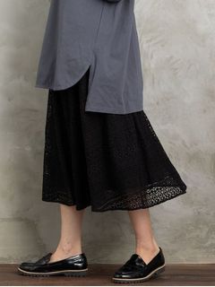 【大きいサイズ】 15号(3L) クロシェ風レーススカート