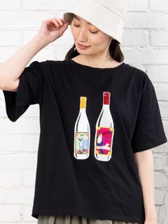 【大きいサイズ】 15号(3L) ワイン刺繍Tシャツ