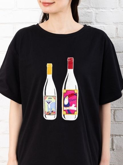【大きいサイズ】 15号(3L) ワイン刺繍Tシャツ（カットソー・プルオーバー）sab street my standard（サブストリート　マイ　スタンダード (Lー5L)）  10