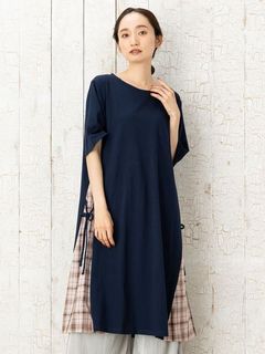 【sabstreet bis】【web限定】【大きいサイズ】 15号(3L) サイドチェックワンピース