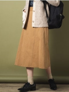 【大きいサイズ】 15号・19号(3L・5L) FONTLAB 配色ステッチカラースカート