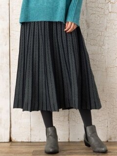 【大きいサイズ】 15号(3L) FONTLAB ニットプリーツスカート