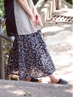 【新着】【大きいサイズ】 15号(3L) INDESIGN 花柄スカート