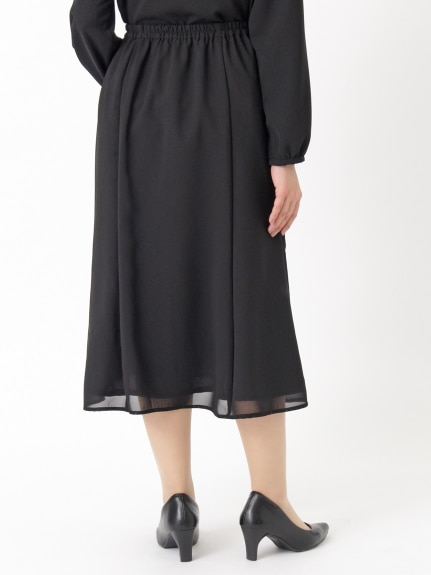 【喪服・礼服】シフォン素材　裾レースブラウスとスカートのスーツ2点セット 大きいサイズ（ブラックフォーマル・礼服・喪服 セット）Sunwind（アリノマセレクト (Lー10L)） 20210316_IMONO,20210314_MM,,220567CEREMONY 09
