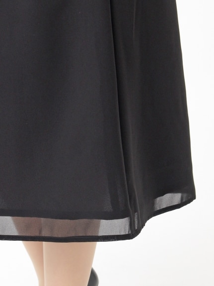 【喪服・礼服】シフォン素材　裾レースブラウスとスカートのスーツ2点セット 大きいサイズ（ブラックフォーマル・礼服・喪服 セット）Sunwind（アリノマセレクト (Lー10L)） 20210316_IMONO,20210314_MM,,220567CEREMONY 12