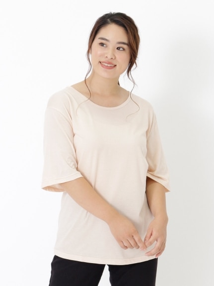 【3-10L】【日本製】ゆったりサイズなのでリラクシーがポイント！シンプルデザインTシャツ　大きいサイズ レディース（Tシャツ）QUINTY（クインティ (3Lー8L)）  04