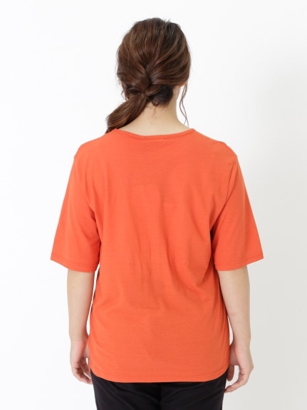 【3-10L】【日本製】接触冷感素材クールローレルで仕立てたTシャツ　大きいサイズ レディース（Tシャツ）QUINTY（クインティ (3Lー8L)）  02