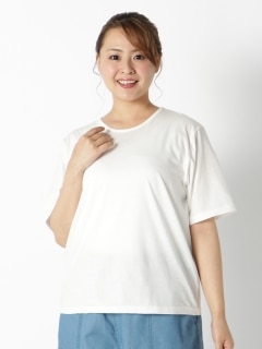 【3-10L】【日本製】さらりとした肌触りで通気性の良い天竺素材Tシャツ　大きいサイズ レディース