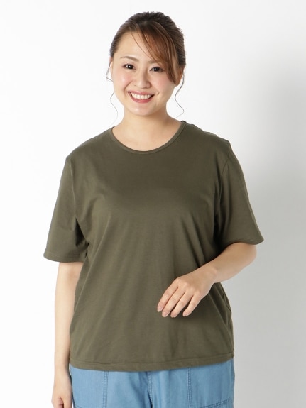 【3-10L】【日本製】さらりとした肌触りで通気性の良い天竺素材Tシャツ　大きいサイズ レディース（Tシャツ）QUINTY（クインティ (3Lー8L)）  01