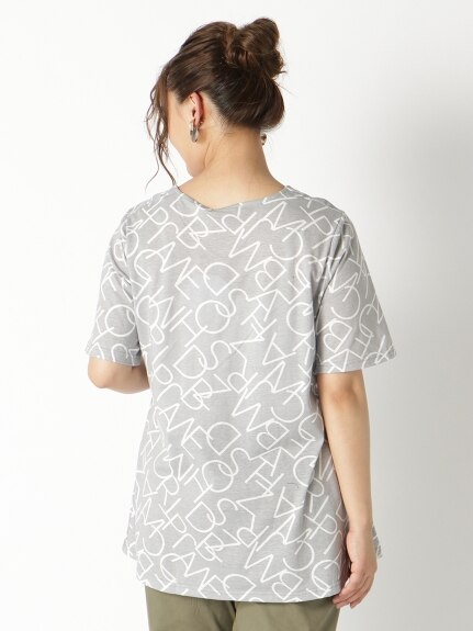 【3-8L】【日本製】ロゴプリントロングTシャツ　大きいサイズ レディース（Tシャツ）QUINTY（クインティ (3Lー8L)）  02