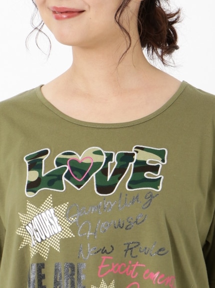 【3-10L】LOVEロゴTシャツ　大きいサイズ レディース（Tシャツ）QUINTY（クインティ (3Lー8L)）  04