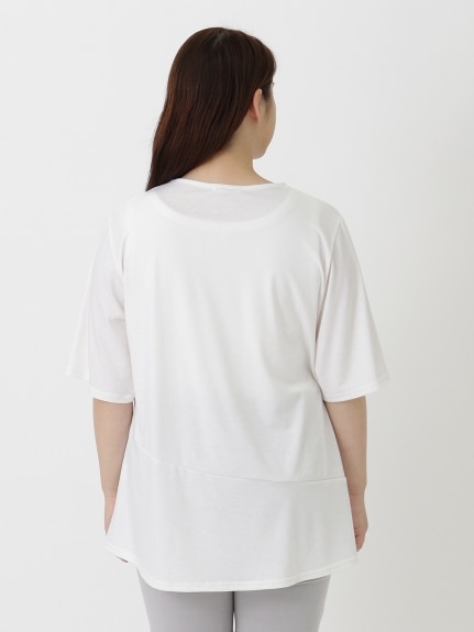 【3-10L】ホットフィックスデザインTシャツ　大きいサイズ レディース（Tシャツ）QUINTY（クインティ (3Lー8L)）  02